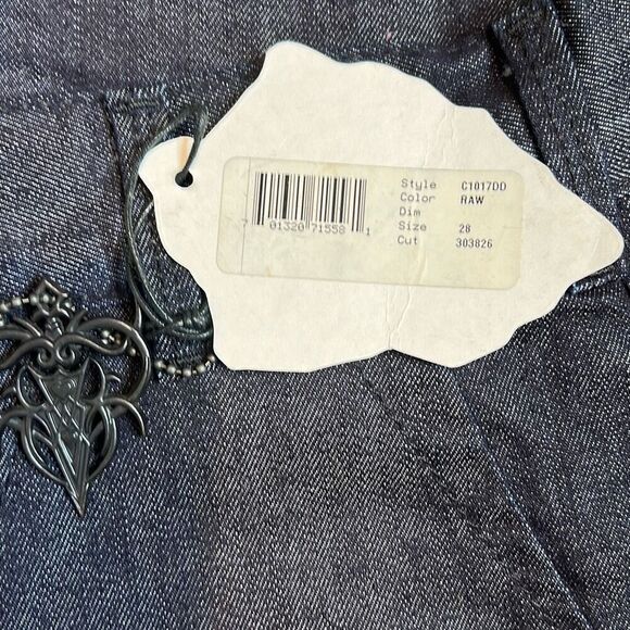 NWT J & Company Raw Denim Suspender Pants Straight Leg Size 28 - Picture 12 of 16